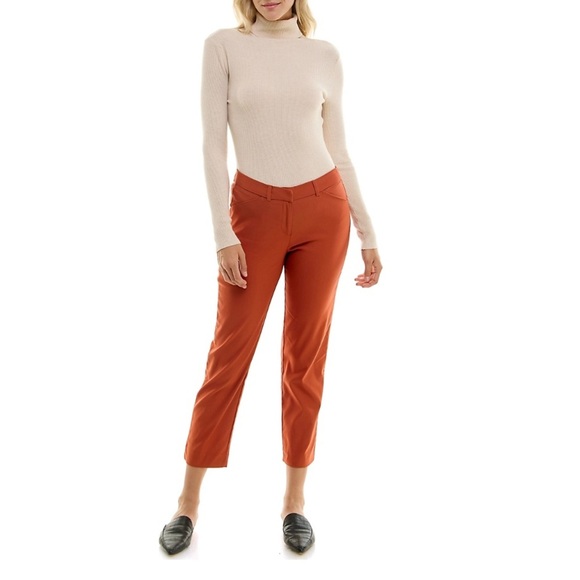 Nanette Lepore Freedom Pants with Slit Back Pockets in Burnt Orange, size 6 - Picture 1 of 11